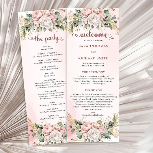 Programme Fleur Rose Gold Féminin Eucalyptus