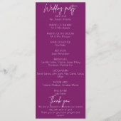 Programme Fleur rose minimaliste mariage élégant (Dos)