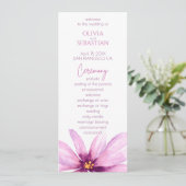 Programme Fleur rose minimaliste mariage élégant (Debout devant)