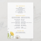 Programme Fleur sauvage Dandelion Garden Wedding (Dos)