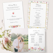 Programme Fleur sauvage d'aquarelle Mariage d'été du printem