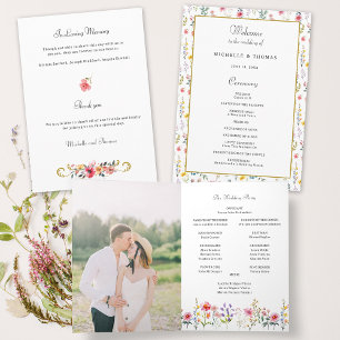 Programme Fleur sauvage d'aquarelle Mariage d'été du printem