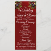 Programme Fleur sauvage et ruban - Mariage rouge (Devant)