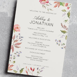 Programme Fleur sauvage intemporel simple Albâtre Mariage bl