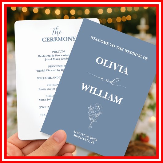 Programme Fleur sauvage Mariage bleu Dusty