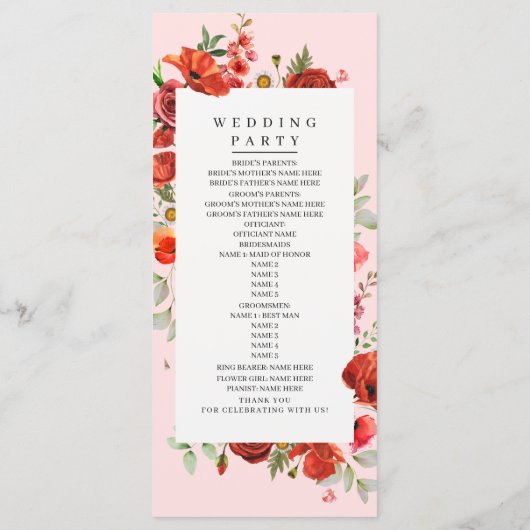Programme Fleur sauvage  Pink Monogram Mariage (Dos)