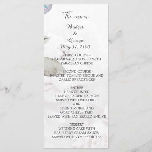 Programme Fleur sauvage rose de pivoine florale mariage (Devant)