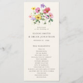 Programme Fleur sauvage Rustic Chic Floral Mariage campagnar (Devant)