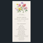 Programme Fleur sauvage Rustic Chic Floral Mariage campagnar<br><div class="desc">Célébrez votre histoire d'amour avec cette carte élégante de programme de mariage floral avec une aquarelle de charme fleur sauvage et script de calligraphie moderne. Parfait pour un mariage de jardin, une cérémonie en plein air ou une célébration boho rustique, ce design mêle des éléments floral fantaisistes à une élégance...</div>