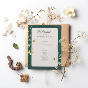 Programme Fleur sauvage rustique Frame Emerald Mariage vert