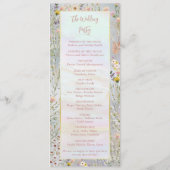 Programme Fleur sauvage rustique Pastel Garden Mariage (Dos)