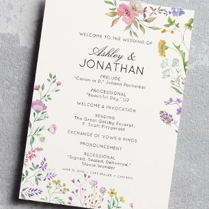 Programme Fleur sauvage simple et intemporel Mariage blanc d
