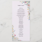 Programme Fleur sauvage simple Fern Lavender Mariage plat (Dos)