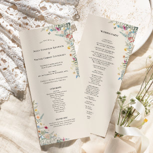 Programme Fleur sauvage simple Fern Mariage beige plat