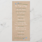 Programme Fleur sauvage Wreath On Kraft Mariage campagnard P (Dos)