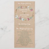 Programme Fleur sauvage Wreath On Kraft Mariage campagnard P (Devant)