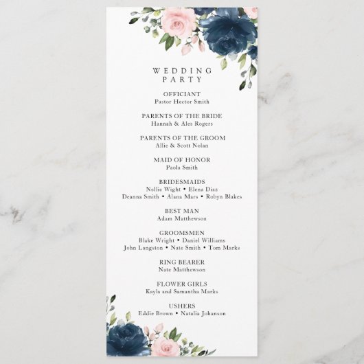 Programme Fleurs bleues de la Marine, Fleurs roses, Programm (Dos)