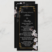 Programme Fleurs cerises blanches et cadre doré (Devant / Derrière)