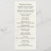 Programme Fleurs crème - Mariage crème (Dos)