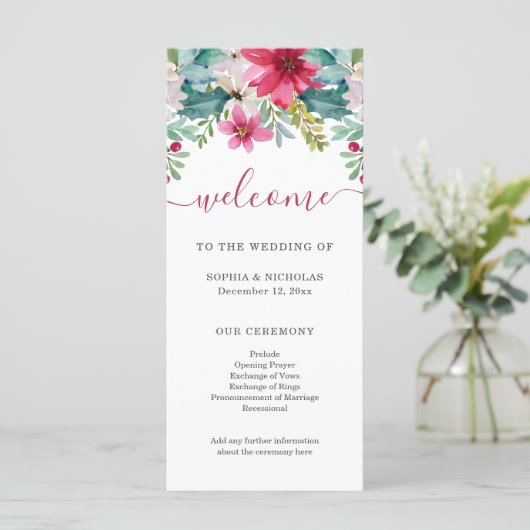 Programme Fleurs d'aquarelle de Noël | MARIAGE (Debout devant)