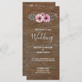 Programme Fleurs d'aquarelle rustique sur mariage de bois de (Devant / Derrière)