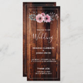 Programme Fleurs d'aquarelle rustique sur mariage de bois de (Devant / Derrière)