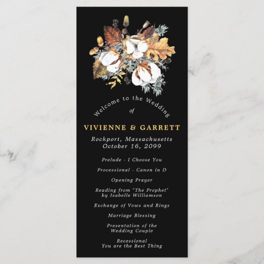 Programme Fleurs d'automne rustiques do-it-yourself Mariage (Devant)