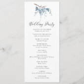 Programme Fleurs de bisteria bleu poussiéreux Mariage floral (Dos)