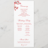 Programme Fleurs de cerisiers Elégant Mariage de printemps (Dos)