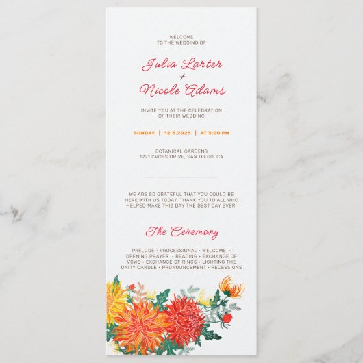 Programme Fleurs de Dahlia de printemps jaune orange pastel (Devant)