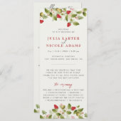 Programme Fleurs de fraises rouges sucrées Mariage (Devant / Derrière)