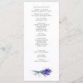 Programme Fleurs de lavande à l'aquarelle Mariage de printem (Dos)