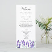 Programme Fleurs de lavande à l'aquarelle Mariage de printem (Debout devant)