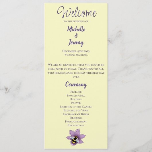 Programme Fleurs de lavande de bourdon Jaune (Devant)