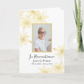 Programme Fleurs de marguerite jaune pâle Service funéraire (Devant)