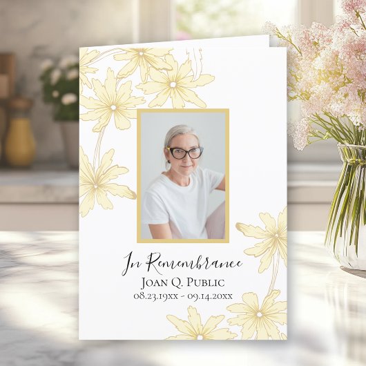 Programme Fleurs de marguerite jaune pâle Service funéraire