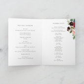 Programme Fleurs de mariage à l'aquarelle bordeaux et bleu m (Intérieur)