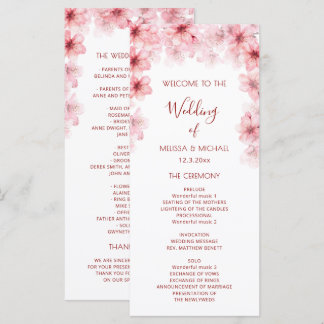 Programme Fleurs de mariage à l'aquarelle Cerisier Fleurissa