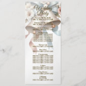 Programme Fleurs de mariage cloches Rubans bleu rose Beau (Dos)