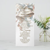 Programme Fleurs de mariage cloches Rubans bleu rose Beau (Debout devant)