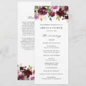 Programme Fleurs de mariage rustiques violettes romantiques (Devant / Derrière)