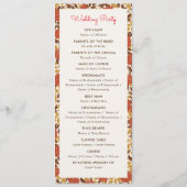 Programme Fleurs de pivoine orange poussiéreuses Mariage d'a (Dos)