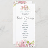 Programme Fleurs de printemps Pastels Mariage de script élég (Devant / Derrière)
