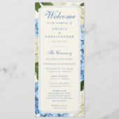 Programme Fleurs d'Hydrange Bleu Roses Blanches Mariage (Devant)