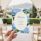 Programme Fleurs d'Hydrangea Bleues Mariage Papier Plié
