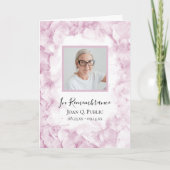 Programme Fleurs d'Hydrangée rose Service funéraire plié (Devant)