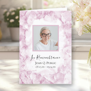 Programme Fleurs d'Hydrangée rose Service funéraire plié
