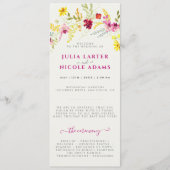 Programme Fleurs d'orchidées violettes roses Mariage de cour (Devant)