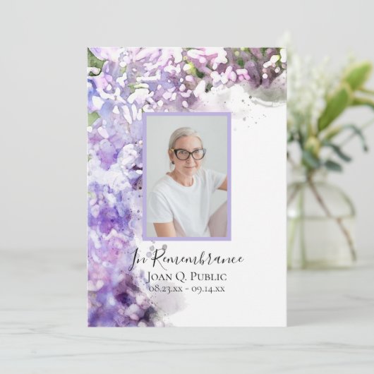 Programme Fleurs Lilac Violet Service funéraire (Debout devant)