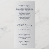 Programme fleurs marine et argent mariage d'aquarelle (Dos)